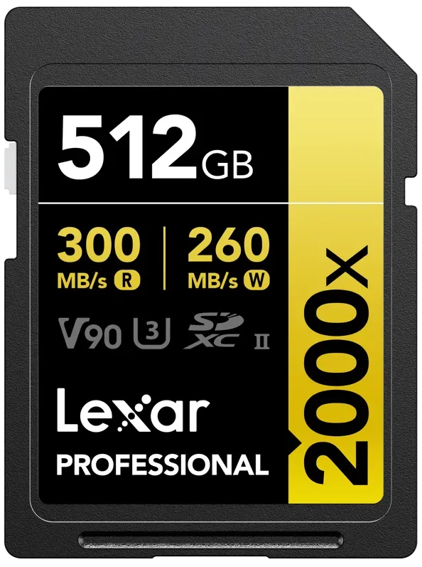 Lexar Professional 2000x SDXC UHS-II Card GOLD Series 512GB